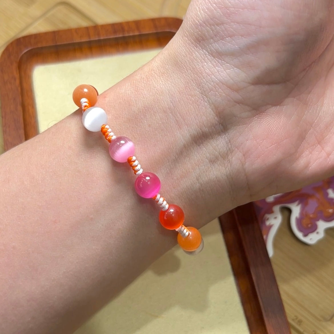 Pride Bracelet | Lesbian | Cat's Eye Glaze