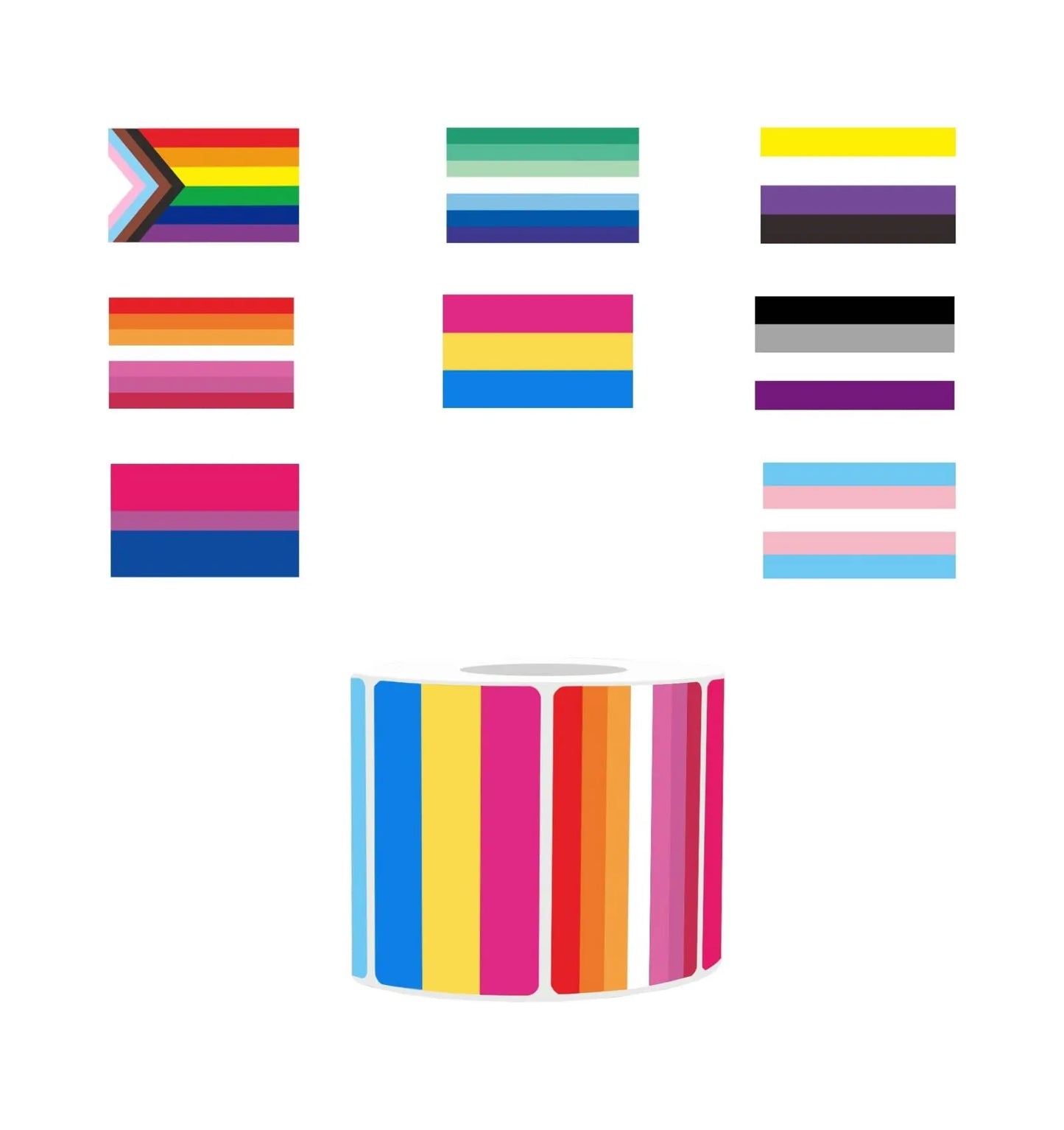 Pride Sticker Rolls | LGBTQ+ Pride | 500 Stickers/Roll
