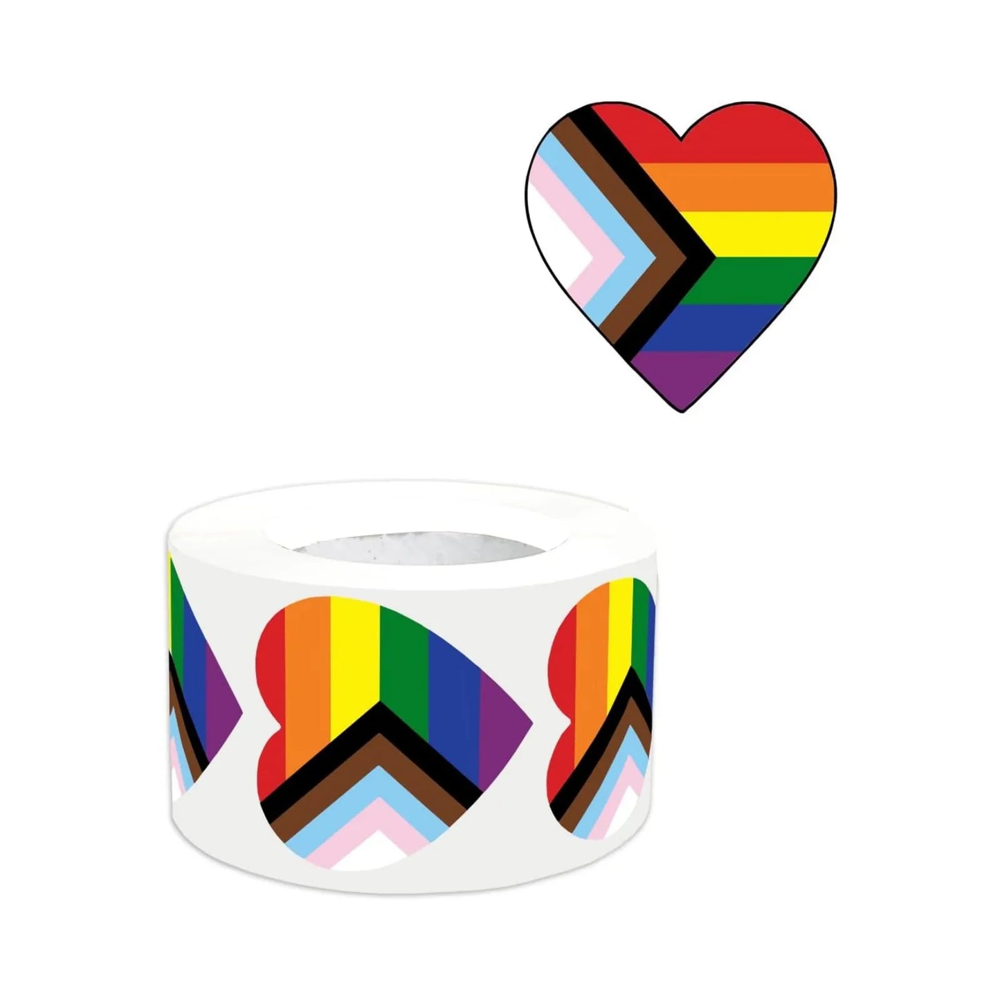 Pride Sticker Rolls | Progressive Pride | 500 Stickers/Roll