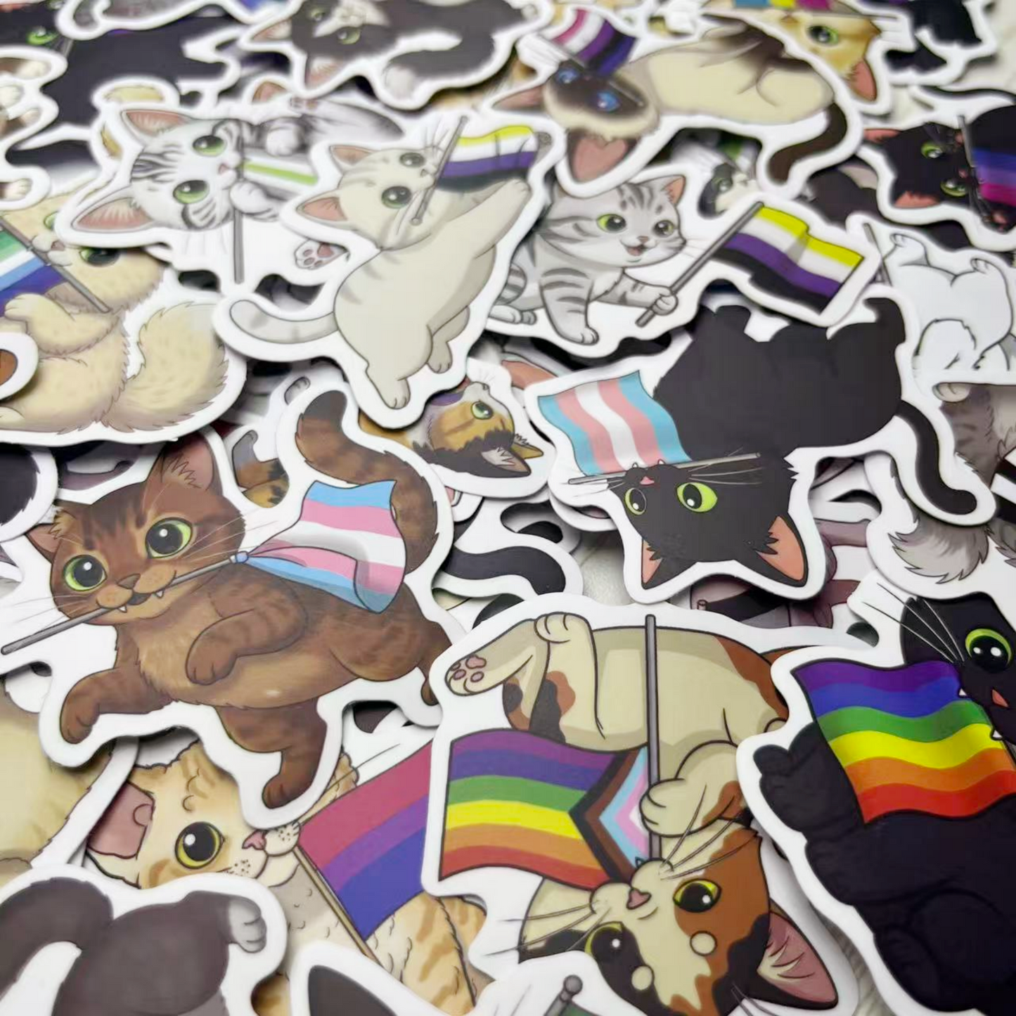 Bulk Pride Stickers | Assorted Pride | Cat | 60 PCS