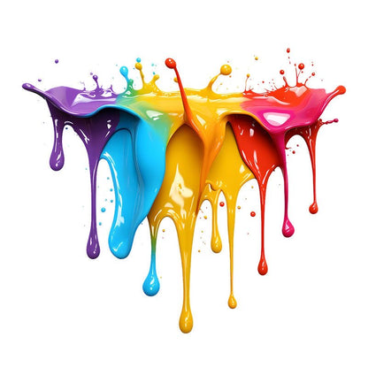 "PRIDE" Car Bumper Sticker Set - Rainbow Fluid Paint Design
