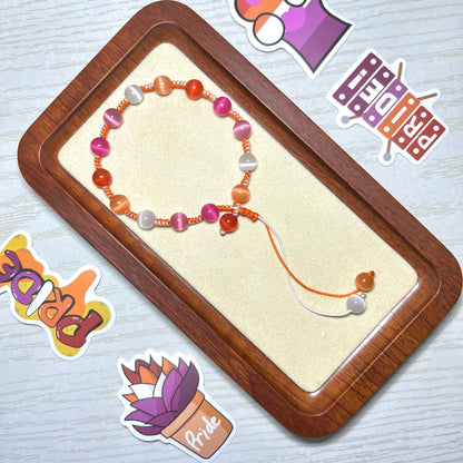 Pride Bracelet | Lesbian | Cat's Eye Glaze