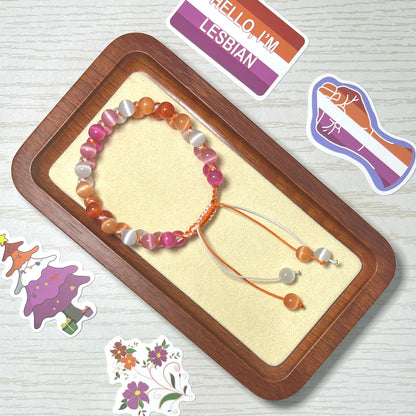 Pride Bracelet | Lesbian | Cat's Eye Glaze