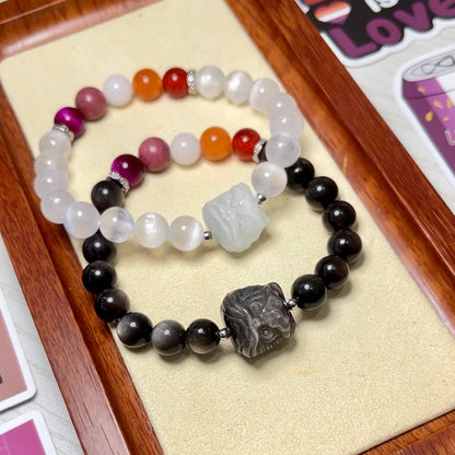 Pride Bracelet | Lesbian Matching bracelets | Natural Stone Beads | 'Awakening Lion'—Luck, Strength & Courage.