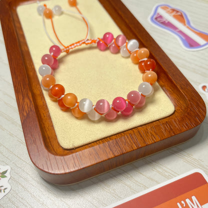 Pride Bracelet | Lesbian | Cat's Eye Glaze