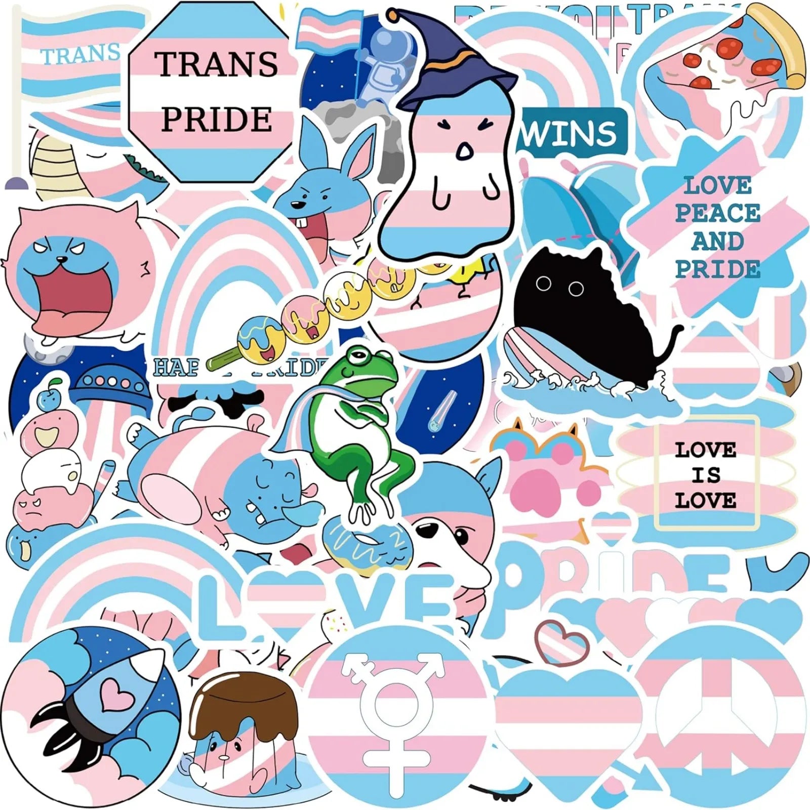 Bulk Pride Stickers | Trans Pride | 50/100/200 PCS – MEPLUM Pride