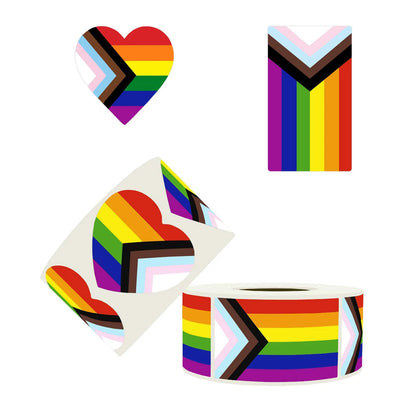 Pride Sticker Rolls | Progressive Pride | 500 Stickers/Roll