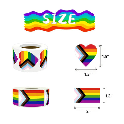 Pride Sticker Rolls | Progressive Pride | 500 Stickers/Roll