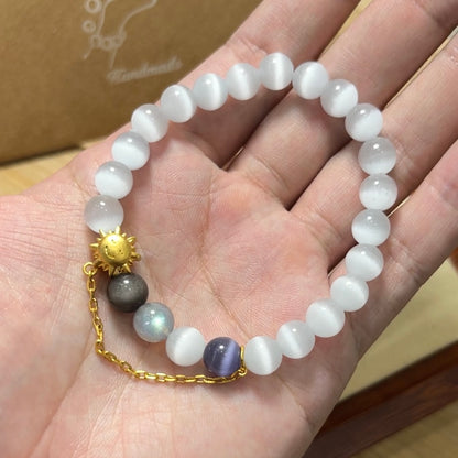 Pride Bracelet | Aro/Ace/AroAce| Sun & Moon/Silver (Color)