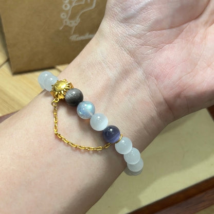 Pride Bracelet | Aro/Ace/AroAce| Sun & Moon/Silver (Color)