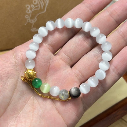 Pride Bracelet | Aro/Ace/AroAce| Sun & Moon/Silver (Color)