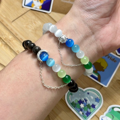 Pride Bracelet | MLM Gay | Sun & Moon/Silver (Color)