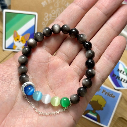 Pride Bracelet | MLM Gay | Sun & Moon/Silver (Color)
