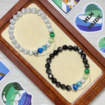 Pride Bracelet | MLM Gay | Sun & Moon/Silver (Color)