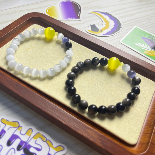 Pride Bracelet | Nonbinary | Planet Cat‑eye