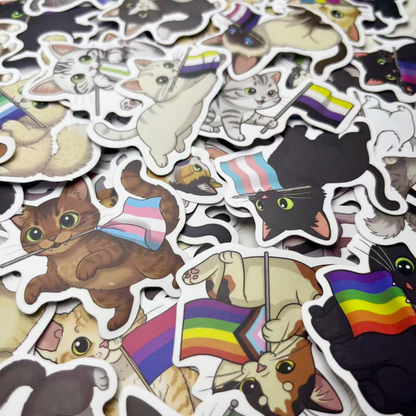 Bulk Pride Stickers | Assorted Pride | Cat | 60 PCS