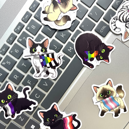 Bulk Pride Stickers | Assorted Pride | Cat | 60 PCS