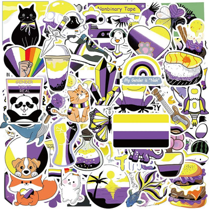 Bulk Pride Stickers | Nonbinary Pride | 50/100 PCS